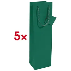 Sigel 5 Stück Flaschenbeutel 10 x 35 cm grün, 10x35 cm