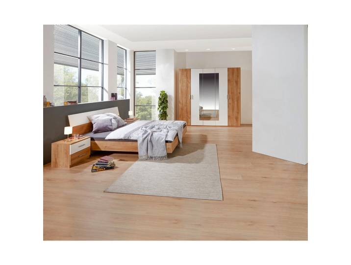 Mid.you Schlafzimmer Wimex Katrin, Weiß, Eiche, 3 Fächer, 180x200 cm, BQ - Bündnis für Qualität, Made in Germany, DIN EN ISO 9001, Beimöbel erhältlich, Schlafzimmer, Schlafzimmer Komplett
