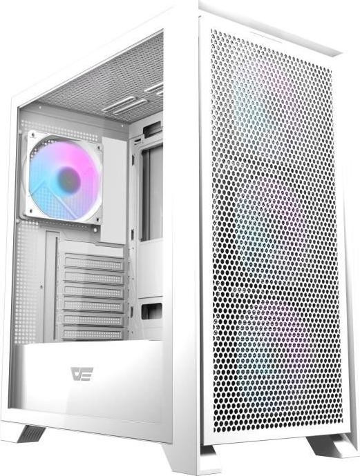 Darkflash DRX70 MESH Midi-tower ATX PC-behuizing met 4x 120mm A-RGB ventilatoren en USB Type-C, wit