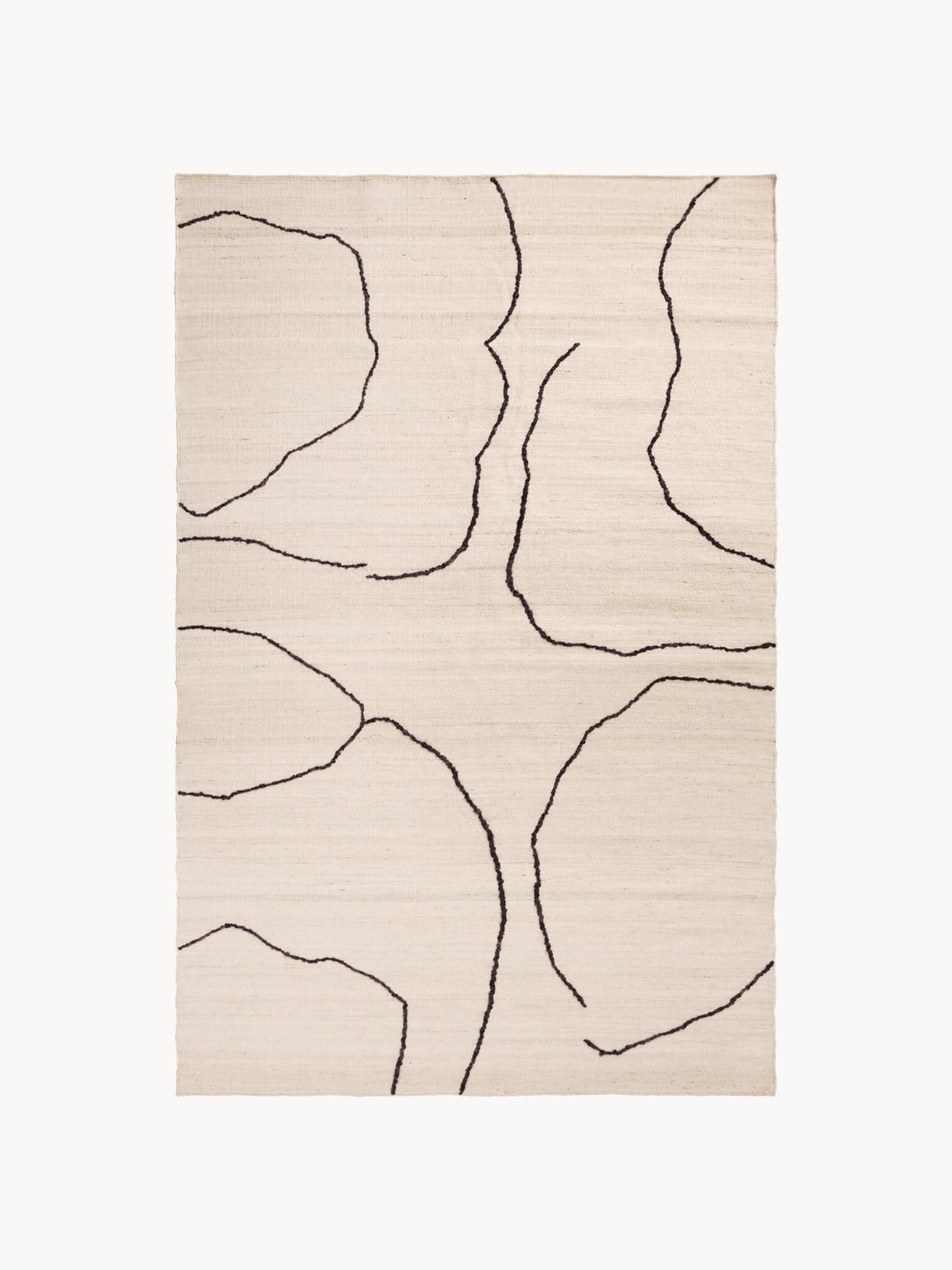 Ferm LIVING Handgeweven abstract vloerkleed Gesso van jute en wol