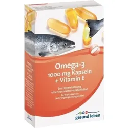 GESUND LEBEN Omega-3 1.000 mg Kapseln+Vitamin E 60 St