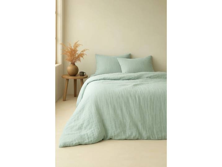 Parure de couette gaze de coton vert