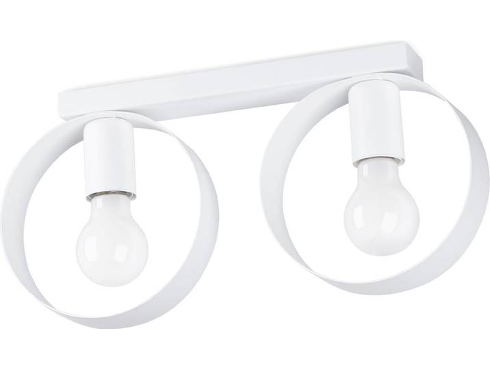 Plafonnier TITRAN 2 blanc 2xE27 15W acier 20x5x40cm Sollux Lighting