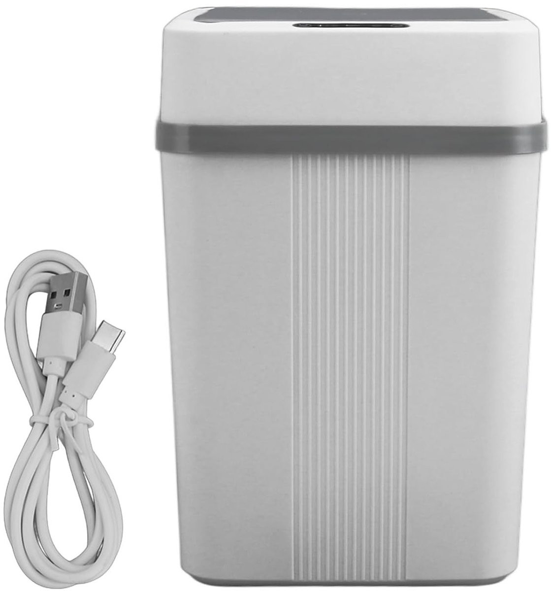 Slimme sensorafvalbak met automatische deksel en USB-oplaadfunctie, waterdicht en ruimtebesparend voor keuken, badkamer, slaapkamer of kantoor