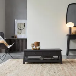 Couchtisch aus Kiefer massiv Thaki black 100 × 60