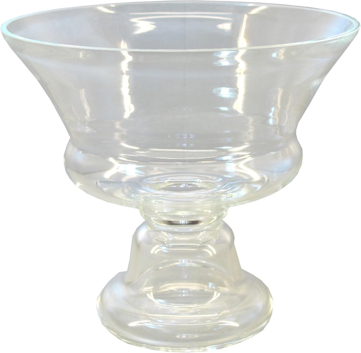 Transparante glazen decoratieve schaal met voet - Diameter: 16,5 cm