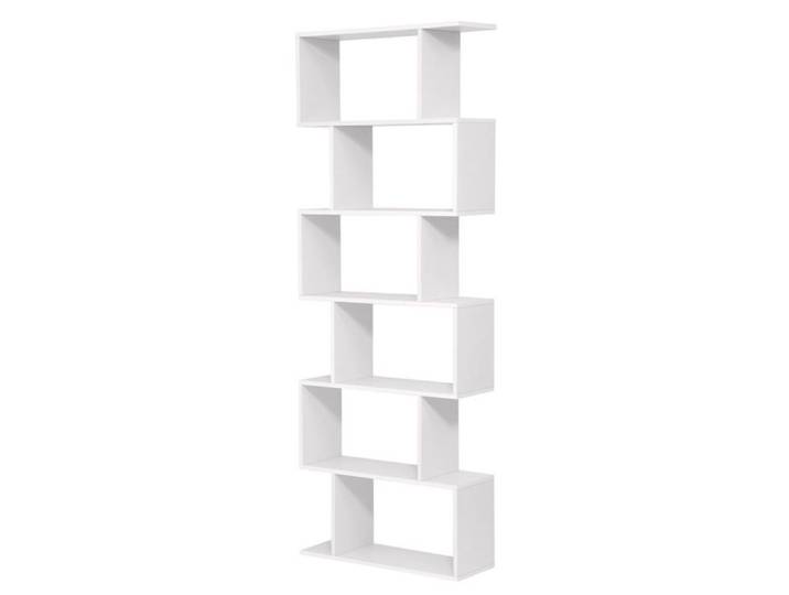 Bibliothèque - HELLOSHOP26 - Étagère contemporaine - 6 niveaux - Blanc - Meuble de rangement