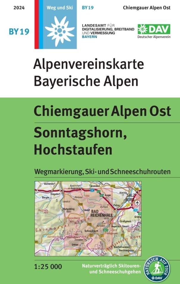 Chiemgauer Alpen Ost, Sonntagshorn, Hochstaufen: Topographische Karte 1:25.000 mit Wegmarkierung, Ski- und Schneeschuhrouten (Alpenvereinskarten) - Preis vom 04.10.2026 03:51:26 h