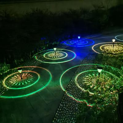 Uplifted Finds Solar Powered Outdoor Waterproof Circle Shadow Garden Light 2 Pcs multicolor