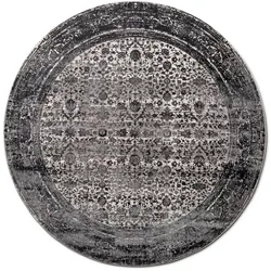 Webteppich Etena Ø 200 cm Mischgewebe Schwarz, Grau Schwarz /