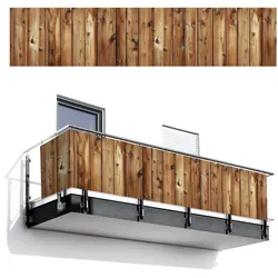 BALKON-SICHTSCHUTZ Holz - Braun Deko XXL 500x110 cm