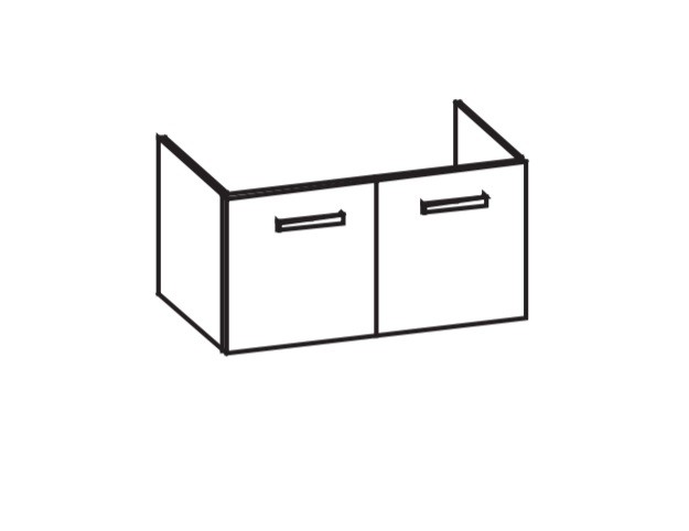 Artiqua 412 Waschtischunterschrank für Ventuno T0019, Anthrazit Glanz, 412-WU2T-I26-7065-51 412-WU2T-I26-7065-51