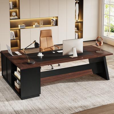 1Easylife 78.7-Inch L-Shaped Executive Desk Computer Desk with File Cabinet