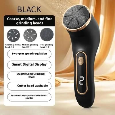 Uplift Treasures Rechargeable Electric Foot Callus Remover With Digital Display black