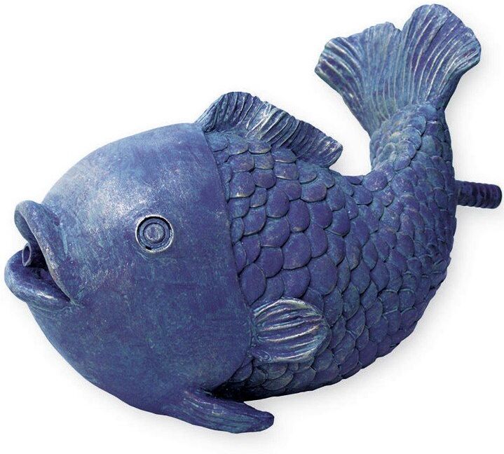 NEWA PESCE CARPA GIOCO D'ACQUA LAGHETTO STAGNO ORNAMENTO DA GIARDINO 26 X 17 X H 19 CM