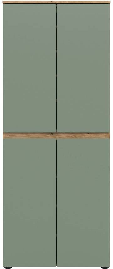 Pharao24.de Hochschrank Garderobenschrank Matte Fronten Eichen Nachbildung
