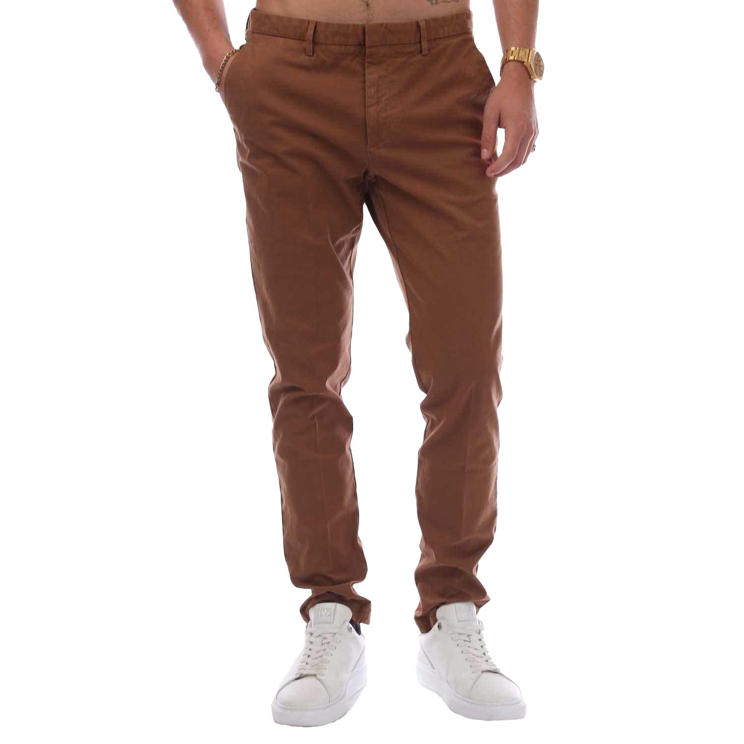 Boss Heren Logo Slim Broek (Donkerbruin)