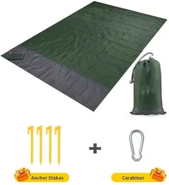 Uplifted Trends Sandproof Beach Blanket And Waterproof Beach Mat For Travel Picnics And Outdoor Adventures army Green