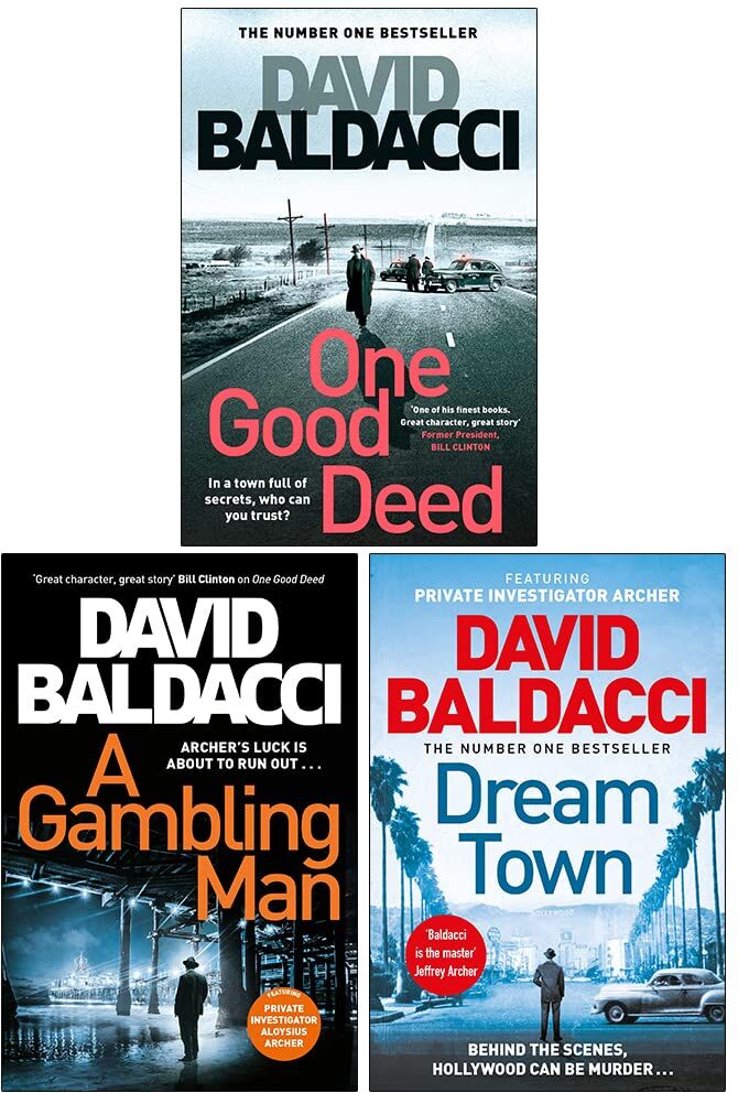Pan Macmillan David Baldacci Private Investigator Archer Collection 3 Books Set (One Good Deed, A Gambling Man, Dream Town)