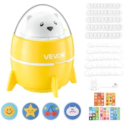 VEVOR Buttonmaschine 58 mm Knopfmachermaschine Kunststoff Badgemaker, mit 50 Buttonrohlingen & Vorgedrucktem Musterpapier Kreisschneider DIY-Projekte Schulveranstaltungen Geburtstagsgeschenk