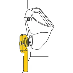 PE-Urinal-Absaugsiphon Abgang senkrecht für 50 mm Rohr weiß