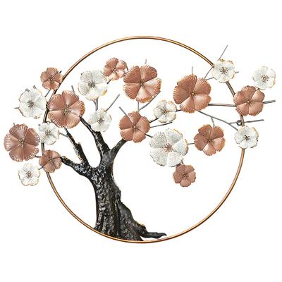 Wanddekoobjekt LOCKER "Wandbild CHERRY BLOSSOM", rosa, B:101cm H:6cm T:72cm, Metall, Wanddekoobjekte