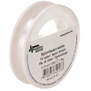 Glorex Nylonfaden 6 2210 107, auf Spule, weiß, Ø 0,15 mm x 100 m, Tragkraft bis 1,5 kg