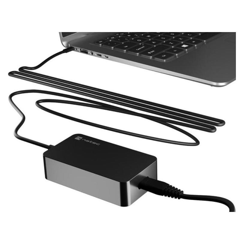 Genesis Zasilacz do laptopa Natec Grayling GaN USB-C 65W do laptopów, tabletów, telefonów (NZU-2361) (65 W) (NZU-2361)