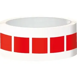 Aufkleber I Etikett, eckig, beschriftbar, rot, Folie, selbstklebend, 25x25mm, 100/Rolle
