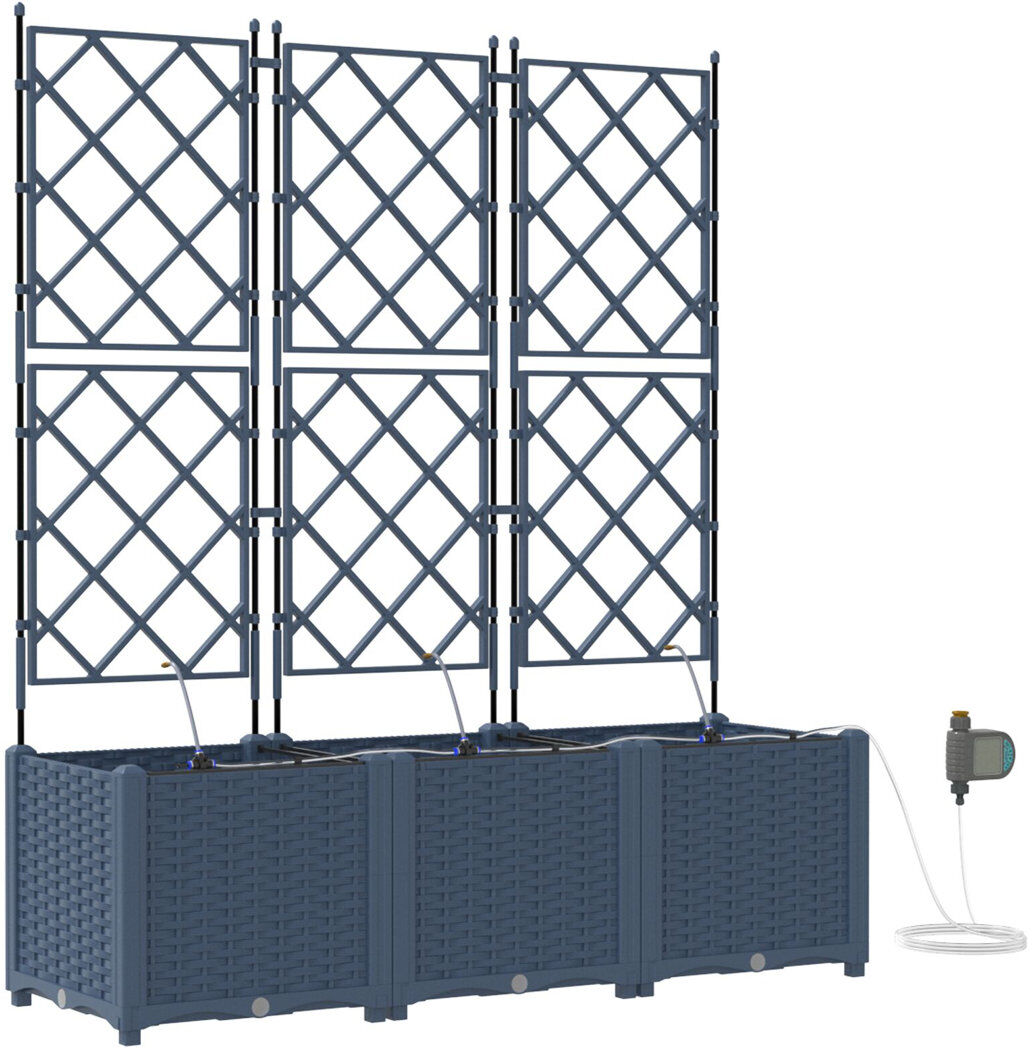 Dakota Fields Garden Planter Steel Outdoor Container Modern Decor Terrace Stylish Pot Grey 142cm x 120cm x 40cm