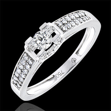 Edenly Verlobungsring Ursprung - GÃ¶ttin - 18 Karat WeiÃŸgold und Diamanten