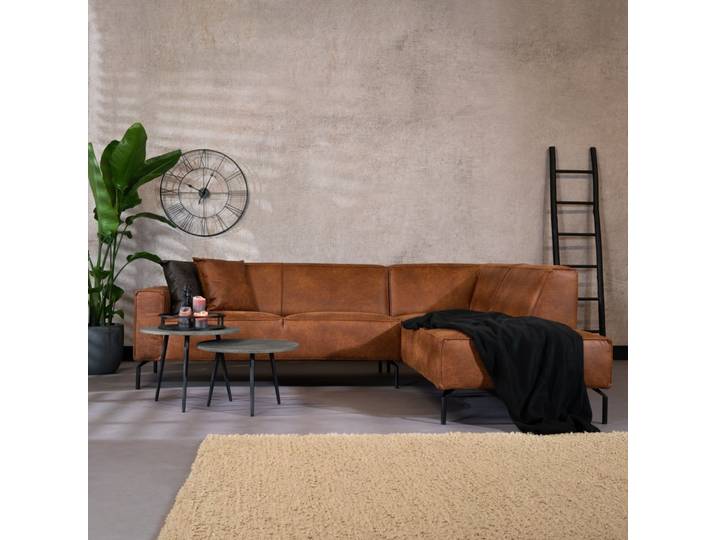 Bronx71 Ecksofa Kansas Leder cognac rechts