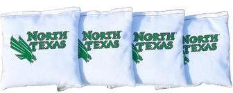 Skip's Garage North Texas Mean Green White Cornhole Bags