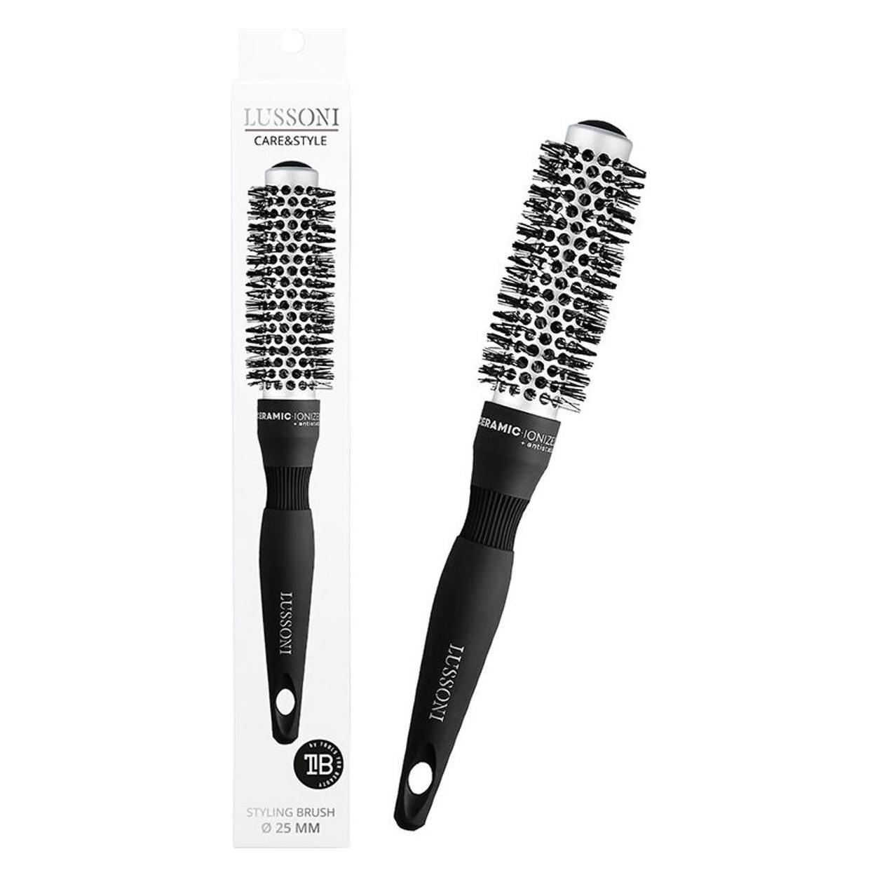 Lussoni Hr Brush C&S Round Silver Styling 25mm (31580)