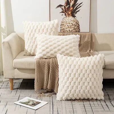 Perfect Picks Market "Snowflake Velvet Throw Pillow Cover For Sofa & Living Room Decor white 19.69"" 19.69'' Inches"