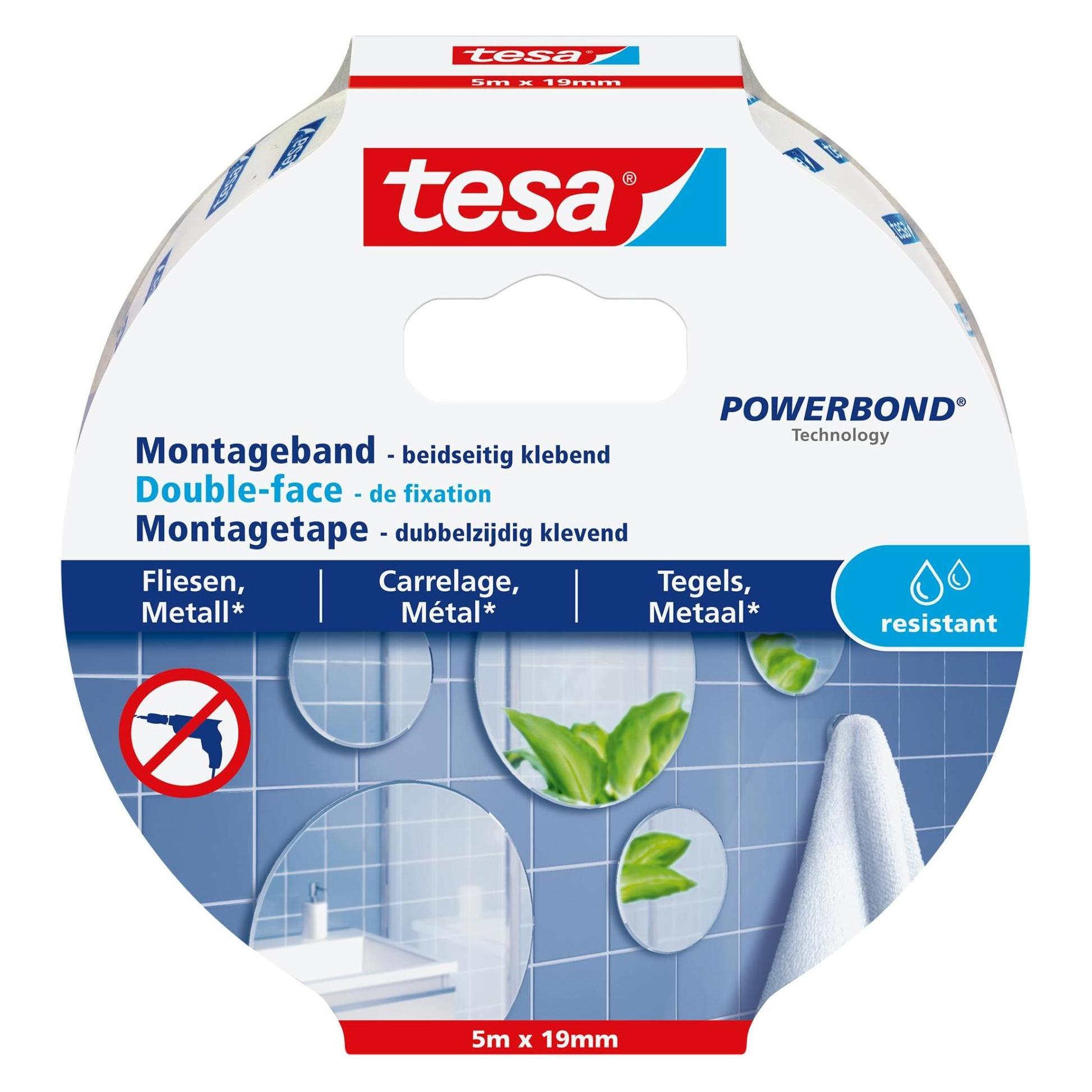 tesa Powerbond doppelseitiges Montageband für Fliesen & Metall (19 mm) (77745-00000-01)