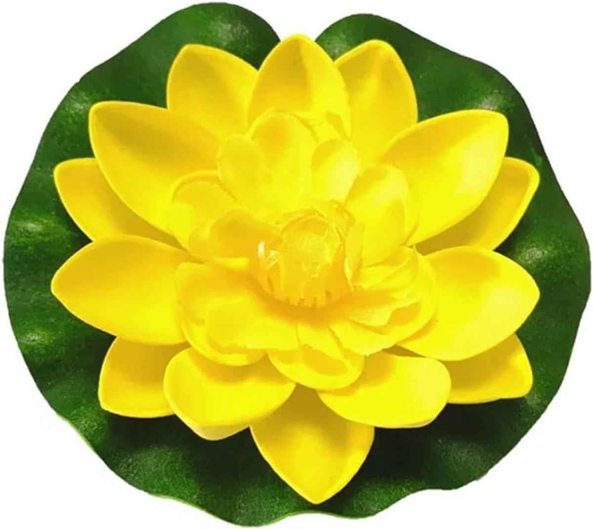 Geel kunstmatige lotusbloem - Drijvende waterlelie voor vijverdecoratie - Diameter: 10 cm