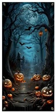 Inspire Essentials Moonlit Graveyard Halloween Door Banner 2