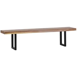 Sitzbank 'Vanaja' 200 cm, Teak/Antikschwarz Massivholz, Metall Teak
