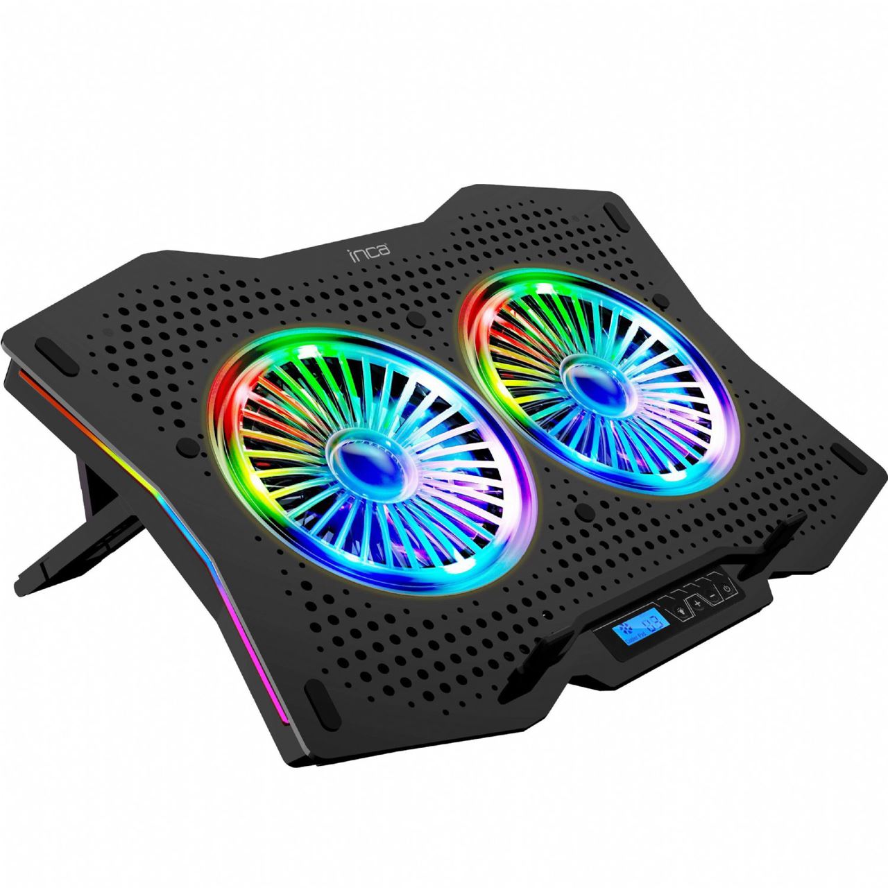 Inca Arrax II 2X RGB Fan, LCD Control Panel, 7 Steps, Notebook Cooler