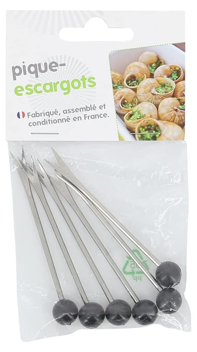 Dripio Slakkenvangers, 6 stuks, roestvrij staal, grijs, decoratie voor op tafel