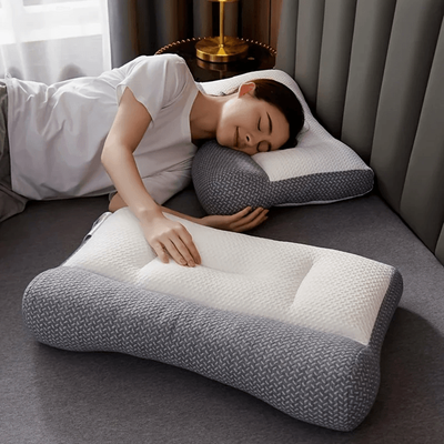 Inspire Essentials Breathable Knitted Neck Support Pillow For All Season Comfort And Better Sleep Breathable Knitted Neck Support Pillow For All Season Comfort And Better Sleep