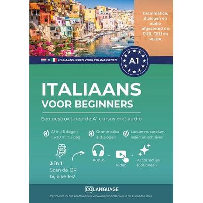 Italiaans leren voor beginners - een gestructureerde A1 cursus met audio, Taschenbuch von CoLanguage Academy, CoLanguage Publishing