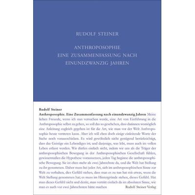 Anthroposophie - Eine Zusammenfassung nach einundzwanzig Jahren, Gebundene Ausgabe von Rudolf Steiner, Rudolf Steiner, 978-3-7274-2343-7