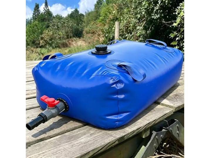 HEFJIAYCIQ Wassertank Für Schubkarren, Faltbare Wasserflasche Aus Besonders Widerstandsfähigem PVC, Mobiler Wasserbeutel Für Den Außenbereich Mit Auslassventil,Blau,3000L/2.4x1.4x0.8m