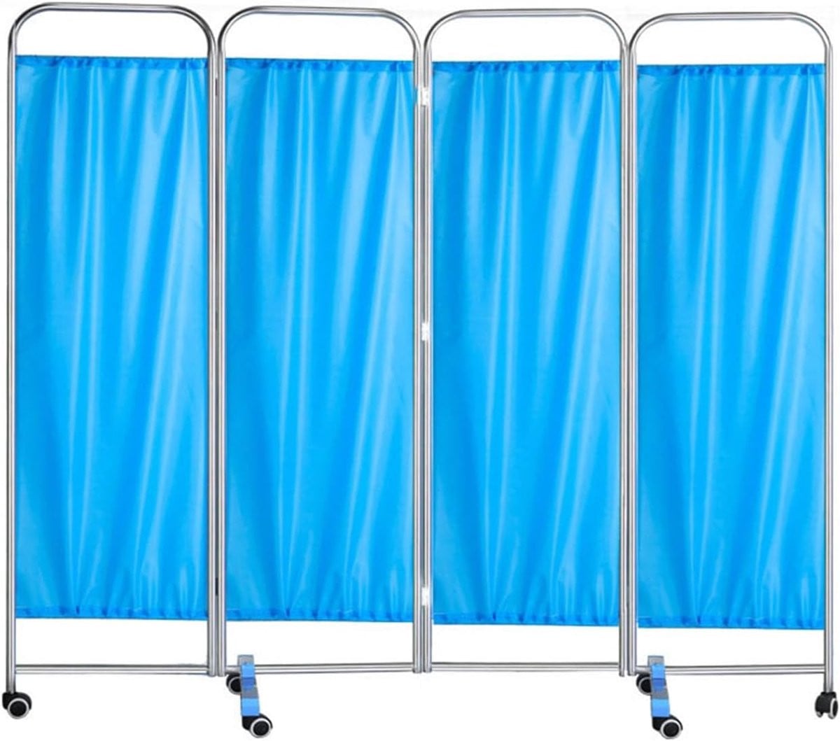 Vouwbaar Privacy Scherm met Zwenkwielen - Blauw Roze - Hoogte: 180 cm