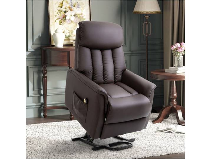 Fauteuil releveur électrique – aide au lever – fonction relax – marron