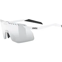 Uvex, Unisex, Sportbrille, pace stage small (White Matt, Mirror Silver), Weiss