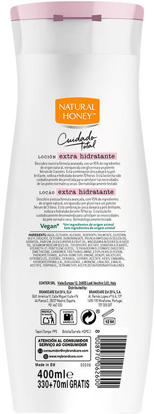 Natural Honey Extra Nutritiva loción corporal 330 ml