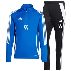 adidas Tiro Trainingsset 2-teilig langarm blau/schwarz